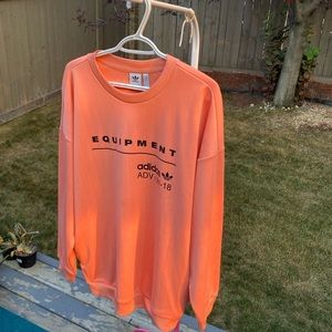 Oversized orange L adidas sweatshirt